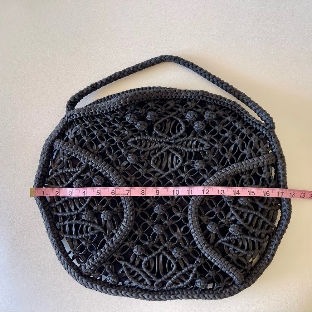 Anthropologie Bag Made on Earth for David & Scotti Macramé Knotted Braided Black - Picture 3 of 9